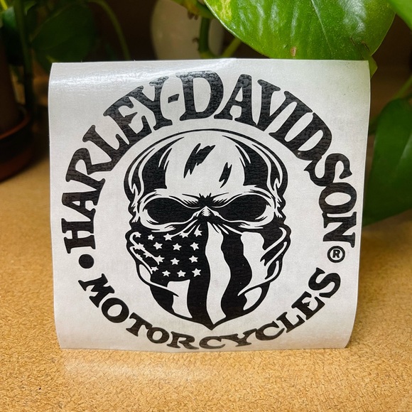 Harley Black matte 4” motorcycle decals New set2 - Picture 3 of 7